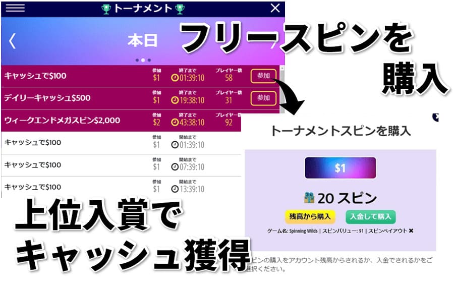 フリースピンを購入